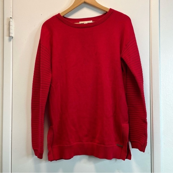 Michael Kors Women's Sweater Knit Soft Regular fit Red Long Sleeve Size Medium - Picture 1 of 15